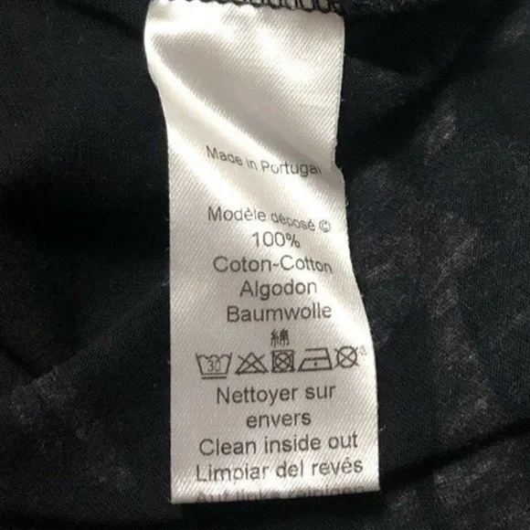 KENZO sz S Black Long Tank Top Side Slits Blue Fish - Picture 8 of 8